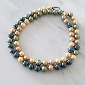 Pearl Necklace Tahitian Golden Swarovski